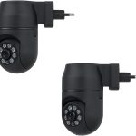<?php bloginfo("name"); ?> - Kit 2 Câmeras de Segurança Tomada Sem Fio 2MP WiFi Visão 360° HD 1080p Câmera IP Infravermelho Controle via App 2 Modos de Visão Noturna Áudio Bidirecional Detecção de Movimento Premium (Preto)